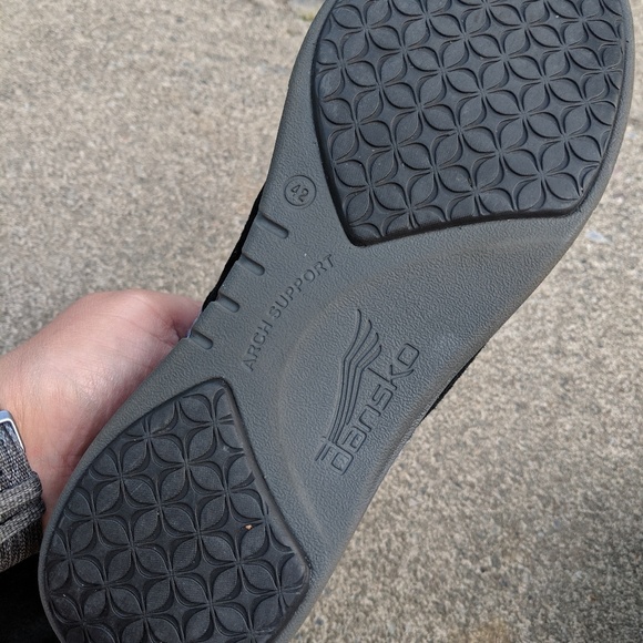 NWOT Dansko Black Leather Grey Trim Slip On's 12/4 - Picture 5 of 6